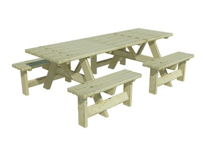 Table pique-nique FAMILY bois 240x130x76 cm 8 places - PALMAKO