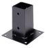 Embase poteau bois carré métal galvanisé laqué noir - 71 x 71 x 150 mm - ALBERTS