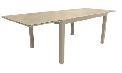 Table de jardin à rallonge OLIVIA aluminiumet céramique beige 200/300/97x75 cm - PROLOISIRS