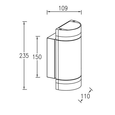 Applique extérieur GU10 Focus anthracite IP44 2x35W  - COREP