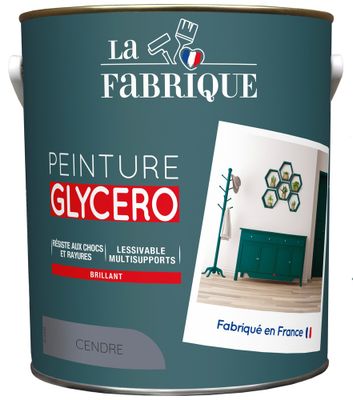 Peinture glycero Cendre brillant 2,5 L - LA FABRIQUE