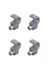 Supports x4 New Rondo - Aluminium anodisé RAL 7016 - Pour verre acrylique - SOGEM