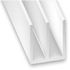 Profilé double U PVC blanc 12 x 13 x 12 x 1 mm intérieur 5 mm 2 m CQFD