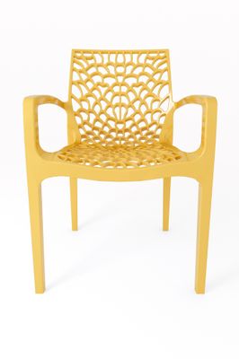 Fauteuil de jardin GRUVYER polypropylène jaune moutarde - GRANDSOLEIL