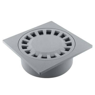 Siphon de cour 200x200mm sortie intégrée Ø63/80/100 gris - FITT