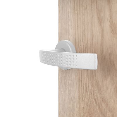Poignées de porte sur rosaces rondes sans trou Ibiza blanc mat ALPERTEC