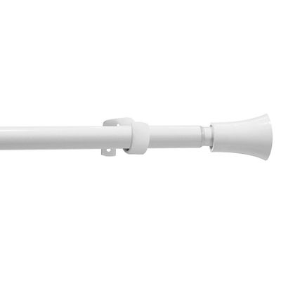 Kit de tringle à rideaux extensible en métal de 1.20 à 2.10 m diam 19 mm Finition Blanc brillant - MOBOIS