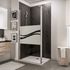 Paroi de douche à l'italienne avec déflecteur 100+30x190 cm profilé chrome verre sérigraphié liane 5 mm NewStyle - SCHULTE