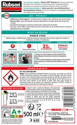 Mousse expansive POWER PURE 500 ml RUBSON