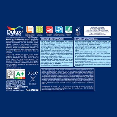 Peinture Boiseries Laque Acrylique Valénite Eucalyptus Satin 0,5 L - DULUX VALENTINE