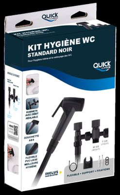 Pack hygiène pour WC avec douchette Abs noir QUICK PLOMBERIE