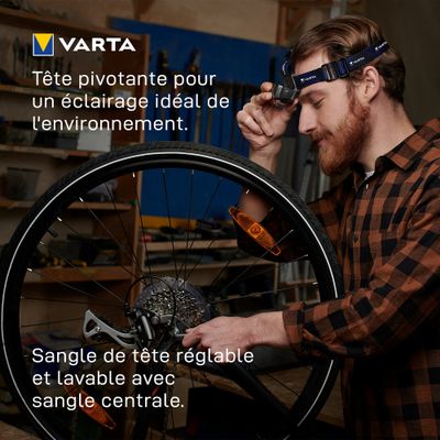Lampe frontale 150 lumens motion sensor avec piles - VARTA
