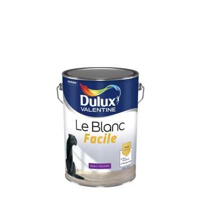 PEINTURE MULTI-SUPPORTS BLANC FACILE BLANC BC VELOURS 5L - DULUX VALENTINE