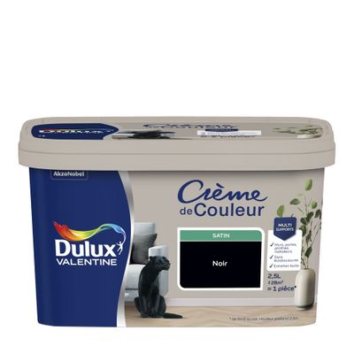 Peinture Crème de Couleur Noir satin 2,5 L - DULUX VALENTINE