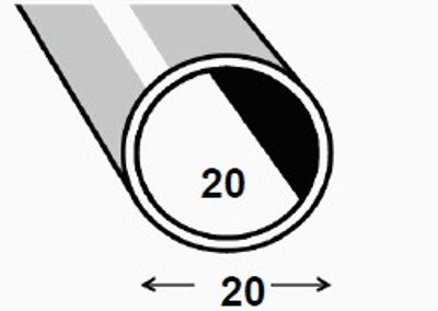Tube rond acier PAF 20 x 1,2 mm 1 m CQFD