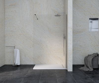 Paroi de douche à l'italienne 120x195 cm profilé chrome verre transparent 6 mm Serenity - OCEA