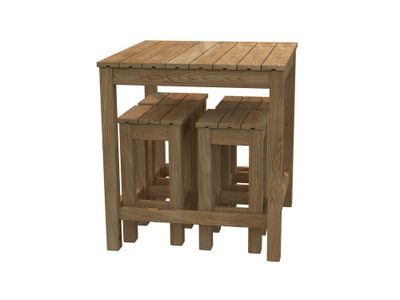 Table mange debout carré Aron en bois 90x90x107 cm WHITE WOOD