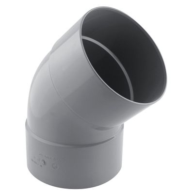 Coude PVC évacuation 45° femelle/femelle Ø125 - FITT