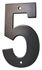 Chiffre 5 à visser hauteur 80 mm noir THIRARD