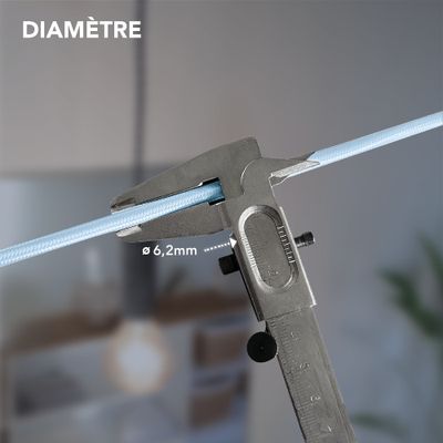 Câble électrique tissu bleu pastel 3m - TIBELEC