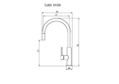 Mitigeur évier haut inox brossé Ilhea EUROSANIT