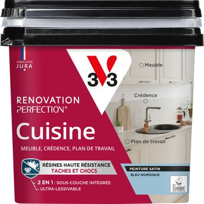 Peinture de rénovation pour cuisine bleu nord finition satinée 0,75L - V33