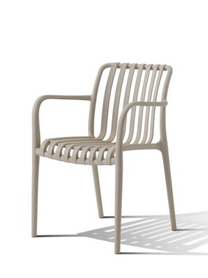 Fauteuil de jardin BARI polypropylène taupe - BOCARNEA
