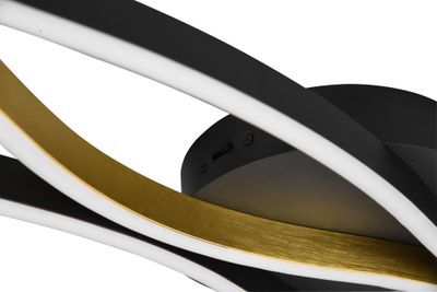 Plafonnier BLAZE laiton et noir LED 35W 4300 lumens blanc dynamique CCT -TRIO