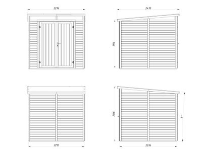 Abri de jardin Palmako Elias bois peint gris Ép.16 mm - 5,6 m² hors-tout - PALMAKO