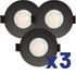 Spots LED encastrables module remplaçable Noir par 3 - Ruby ARLUX