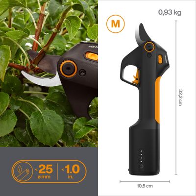 Sécateur électrique à batterie intégrée, à lame franche - FISKARS