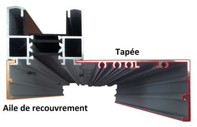 Kit aile de recouvrement pour baie alu 2150 x 2400 mm