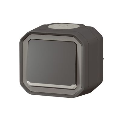 Bouton poussoir étanche IP55 avec voyant lumineux en saillie Anthracite - Plexo LEGRAND