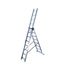 Echelle transformable 3 plans 3 x 8 échelons 5,00 / 5,90 m HobbyStep avec base rapportée aluminium - HAILO