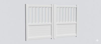 Portail battant aluminium JULES l.3,00 x H.1,35 m blanc  - PREFALU