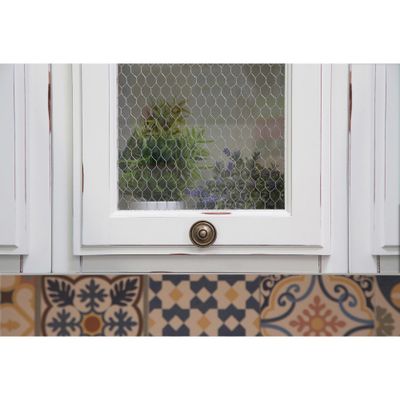 Boutons de meuble ronds vieux laiton Lyonnais diamètre 35 mm par 4 REI