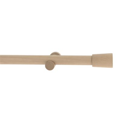 Kit tringle à rideaux en bois 2 m diam 28 mm Finition Bois naturel - MOBOIS
