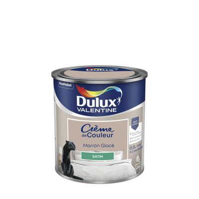 Peinture crème de couleur satin marron glaçé 0,5 L - DULUX VALENTINE