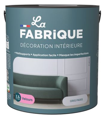Peinture multi-support velours gris Paris 2,5 L - LA FABRIQUE