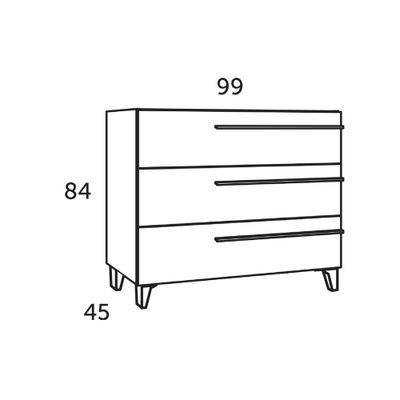 Meuble de salle de bains 3 tiroirs L99 x H84 x P45 cm mélaminé chêne naturel Cies