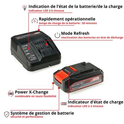 Chargeur avec 1 batterie 18 V 2,5 Ah Power X-change EINHELL