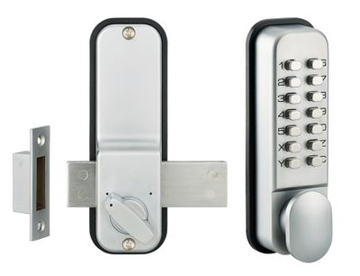 Verrou de porte à combinaison avec pêne dormant en applique THIRARD
