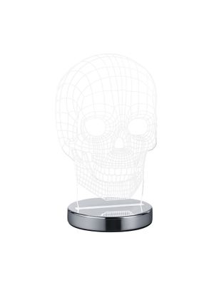 Lampe à poser LED Skull chrome et transparent 600 lumens blanc variable CCT - REALITY