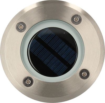 Spot encastrable solaire LED détecteur crépusculaire Patio acier IP67 20 lumens blanc chaud - ARLUX