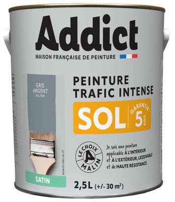 Peinture SOL Satin gris argent Ral 7001 2,5 L - ADDICT