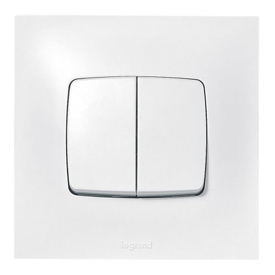 Double interrupteur va-et-vient encastrable 10A complet Blanc - Neptune LEGRAND