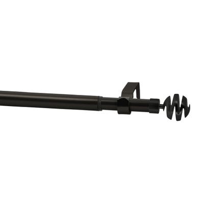 Kit de tringle à rideaux extensible en métal de 1.20 à 2.10 m diam 16 mm Finition Noir mat - MOBOIS