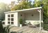 Abri de jardin en bois naturel avec pergola 6m² Olivia - 12 m² hors-tout - WHITE WOOD