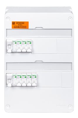 Tableau électrique pré-équipé Resi9 XP 2 rangées pour logement T1 à T3 - SCHNEIDER ELECTRIC