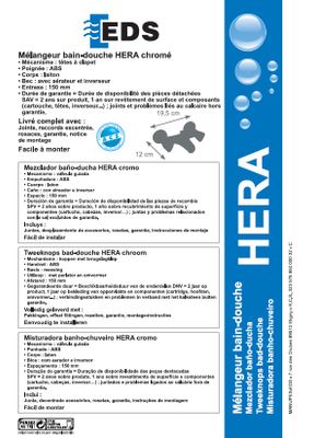 Mélangeur baignoire chromé Hera EUROPEENNE DE DISTRIBUTION